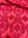 1 Yard Damask Flocking Taffeta Fabric Elegant Velvet Pattern 58 Inches Wide