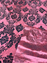 1 Yard Damask Flocking Taffeta Fabric 58 Inches Wide Elegant Velvet Design for Weddings & Décor