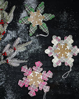 Plaid Snowflakes Christmas Ornaments