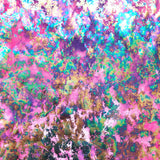 Dancing Music Polyester Spandex Fabric - Tie-Dye Print, Distressed Rainbow Foiling, 56" Width (1 Yard)