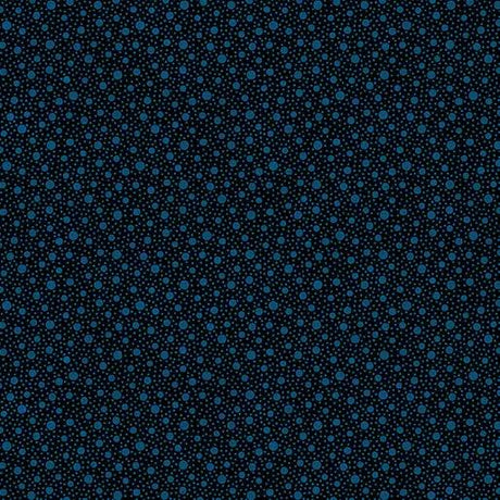 Cotton Print Dapple Dot Indigo Fabric 44/45