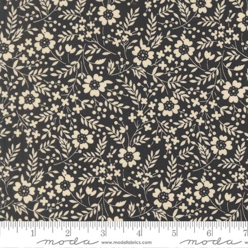 Cotton Print Dark Blue Arabesque Meadow Midnight Fabric