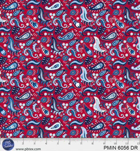 Cotton Patriotic Minis Fabric Dark Red 44/45"