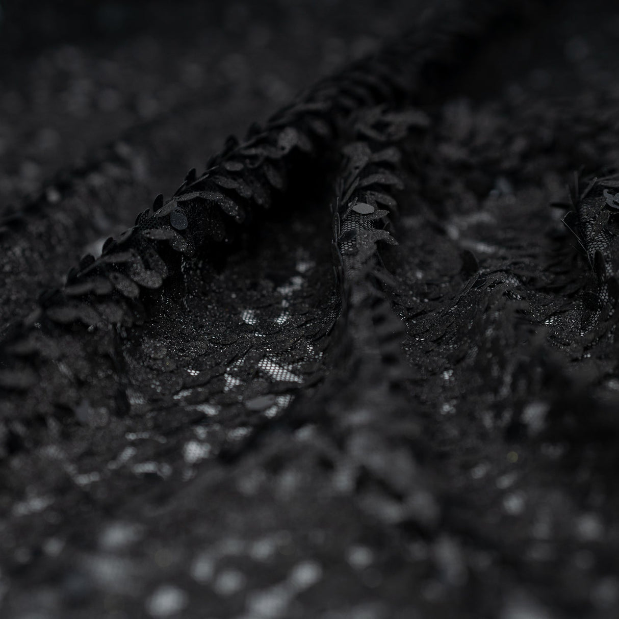 Sequin Mesh Fabric Black
