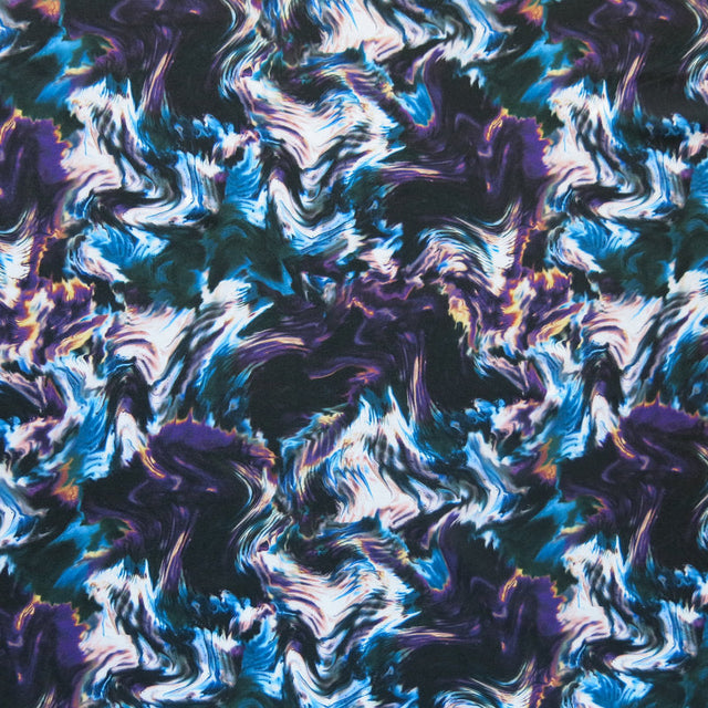 Athletic Jersey Knit Poly Spandex Olympus Dark Arty Swirl