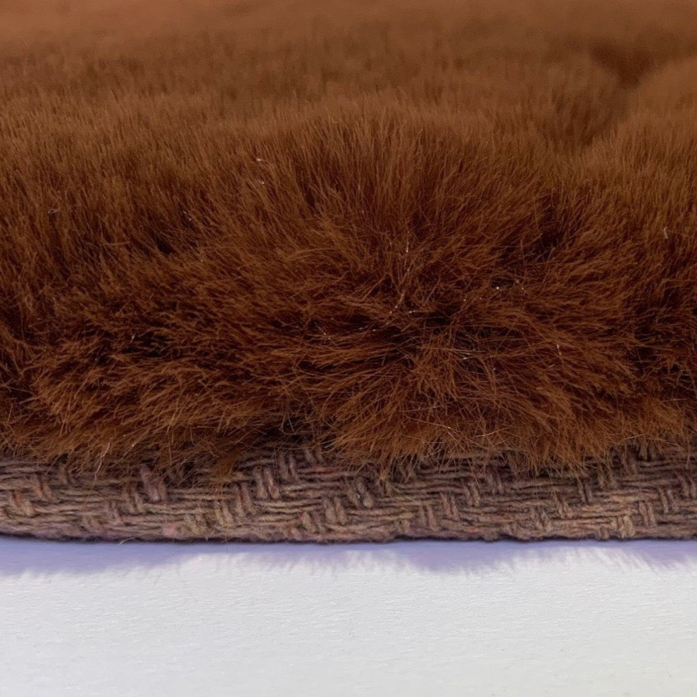 Soft Cozy Fuzzy Faux Fur Area Rug - Brown Clover Pattern, 5' X 7' (1 Rug)