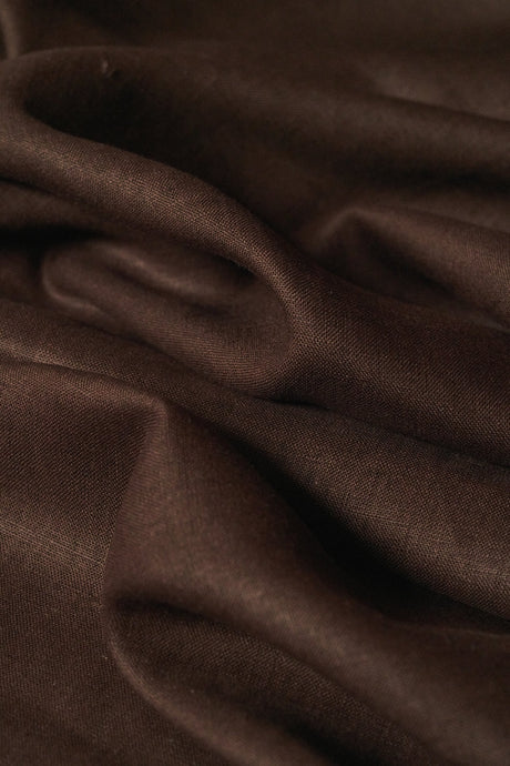 Pure Linen Dark Chocolate Fabric