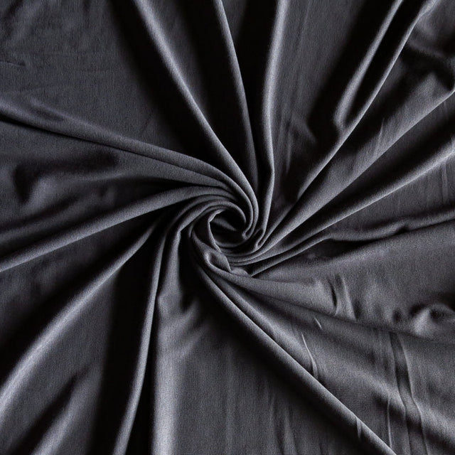 Bamboo Spandex Jersey Knit Fabric Dark Grey