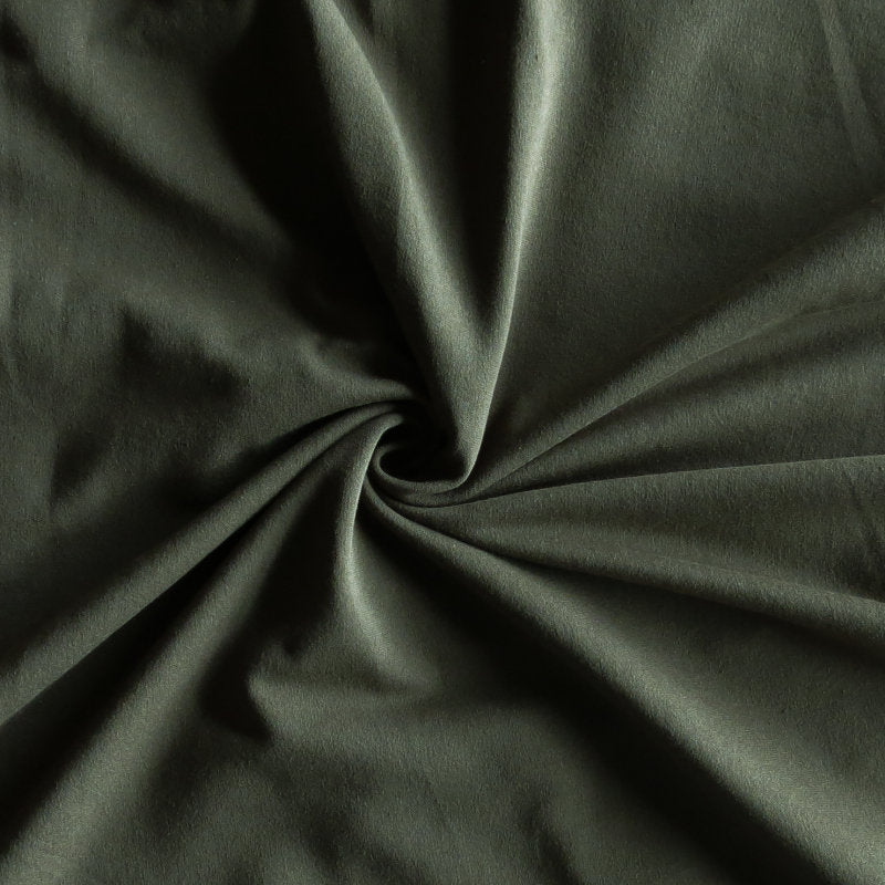Cotton Lycra Jersey Knit Fabric Dark Moss