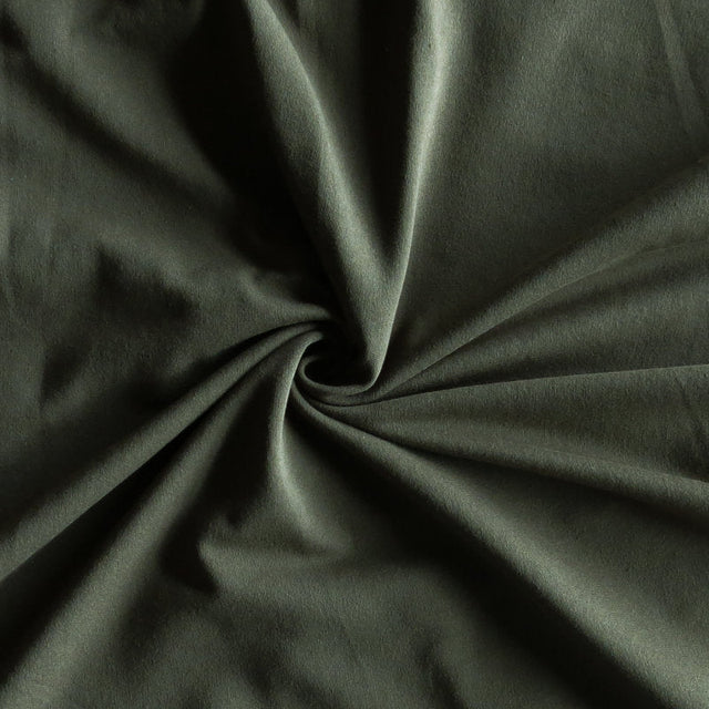 Cotton Lycra Jersey Knit Fabric Dark Moss