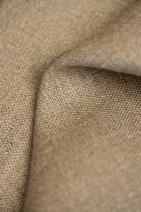Pure Linen Dark Natural Upholstery Fabric