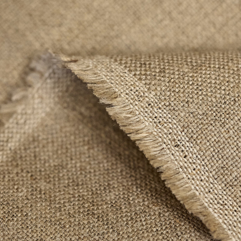 Pure Linen Dark Natural Upholstery Fabric