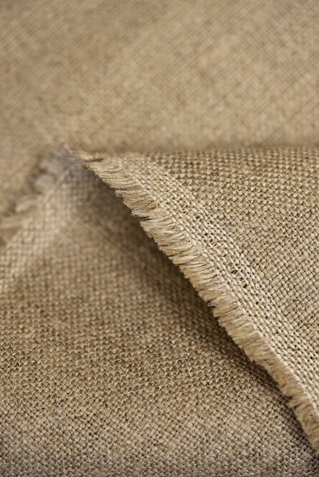 Pure Linen Dark Natural Upholstery Fabric