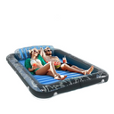Inflatable Adult Sun Lounger Float 80 x 58 Inch Pool & Lake Air Mattress with Pillow, Dual Cup Holders, Heavy Duty Floating Raft for Beach, Pool & Summer Water Parties