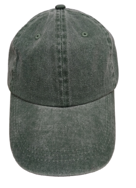 Mega Cap Cotton Twill Cap - Dark Green, Six Panel, Low Profile, Unstructured (1 Piece)