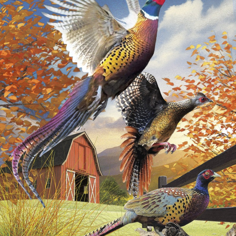 Fabric Panel Pheasant Trio Multi David Textiles