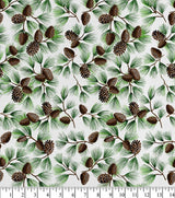 Quilting Cotton Glitter Pine Holiday Fabric David Textiles