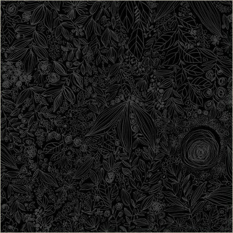 Cotton Wideback Fabric Black On Black Daydream 108/109"