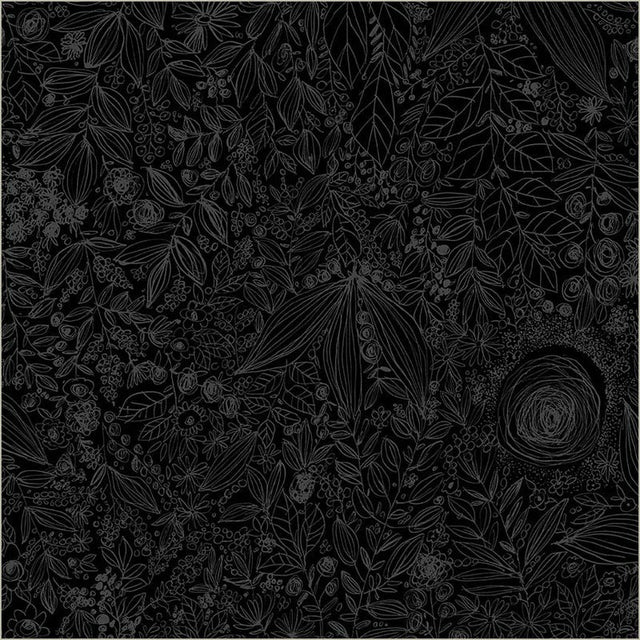Cotton Wideback Fabric Black On Black Daydream 108/109"