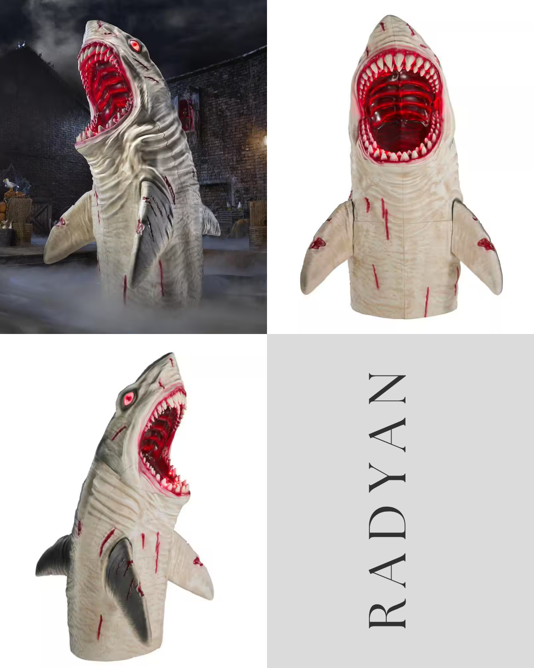 Dead Water LED Megalodon Shark Halloween Decoration 7 Feet