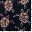 Printed Spandex Fabric Sea Turtles Blue