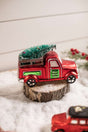 Glass Car with Bottle Brush Tree Décor
