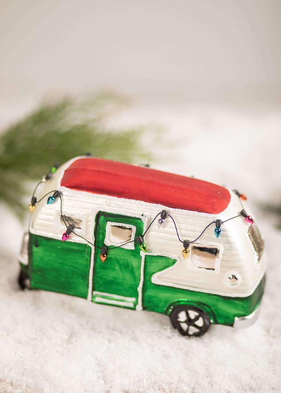 Glass Red/Green Camper Décor