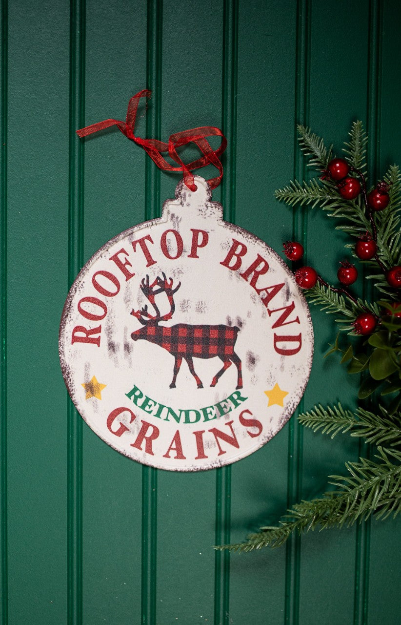 Buffalo Check Metal Holiday Design Christmas Ornaments
