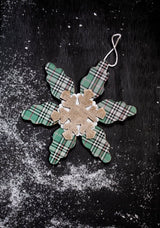 Plaid Snowflakes Christmas Ornaments