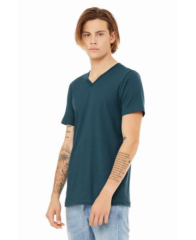 Bella Canvas 3005 Cotton Fabric - Deep Teal V-Neck Short Sleeve (1 Unit)