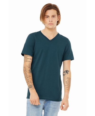 Bella Canvas 3005 Cotton Fabric - Deep Teal V-Neck Short Sleeve (1 Unit)