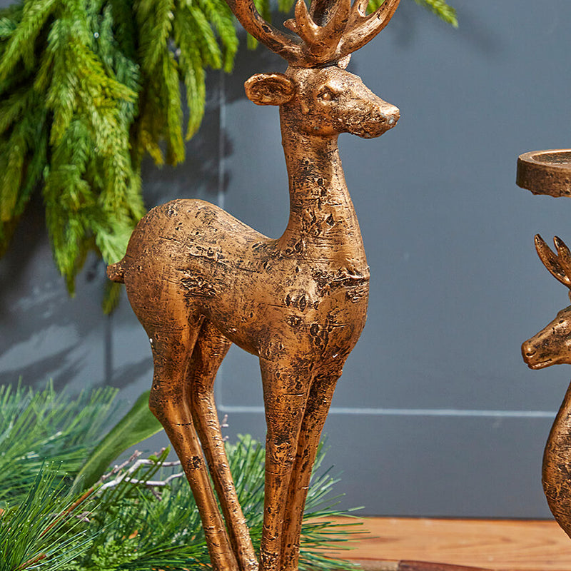 16" Resin Deer Candle Holder