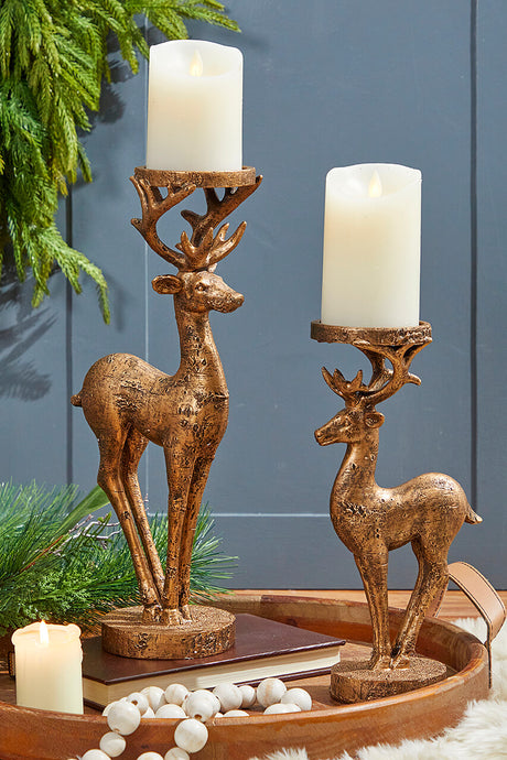 16" Resin Deer Candle Holder