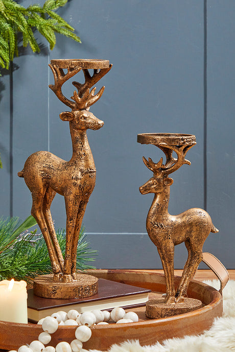 16" Resin Deer Candle Holder