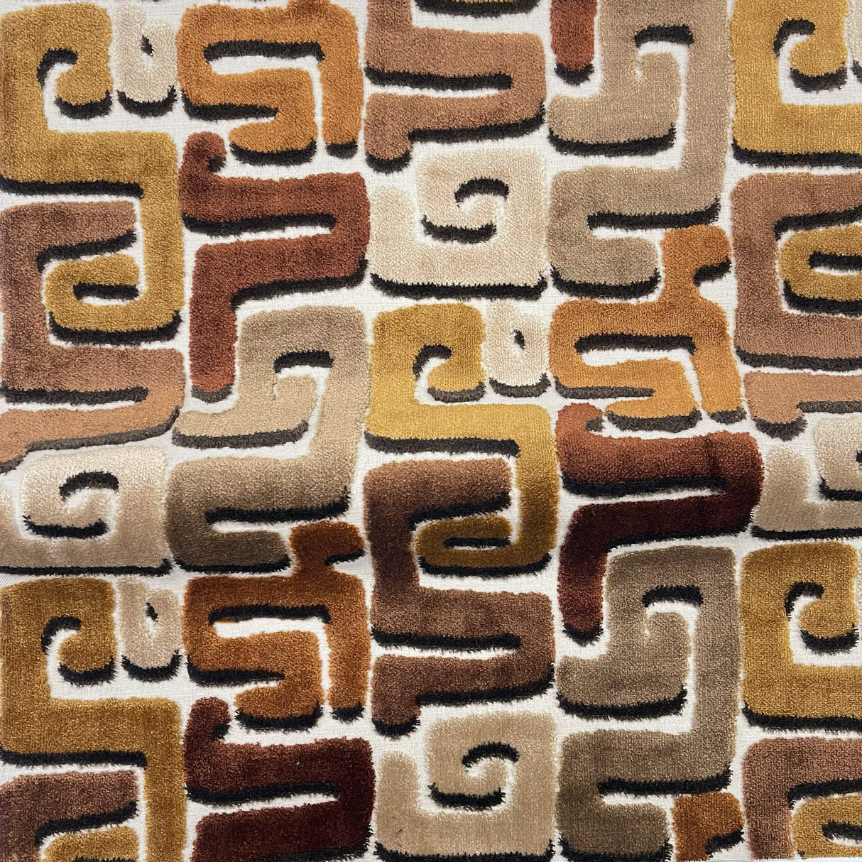 Cut Velvet Upholstery Fabric Deka Geometric