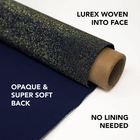 Deluxe Nylon Spandex Lurex Fabric - Vibrant Metallic Stretch, 58" Width, 4-Way Stretch (1 Yard)