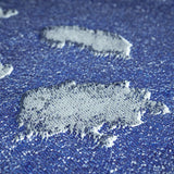 Denim Printed Flip Sequin On Spandex Fabric - Blue Denim Print, 58/60" Width (1 Yard)