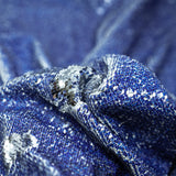 Denim Printed Flip Sequin On Spandex Fabric - Blue Denim Print, 58/60" Cut Width, 55/56" Usable Width (1 Yard)