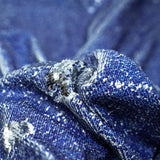 Denim Printed Flip Sequin On Spandex Fabric - Blue Denim Print, 58/60" Width (1 Yard)