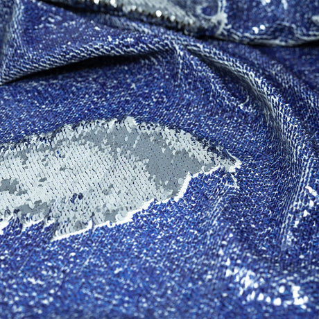 Flip Sequin Spandex Denim Print