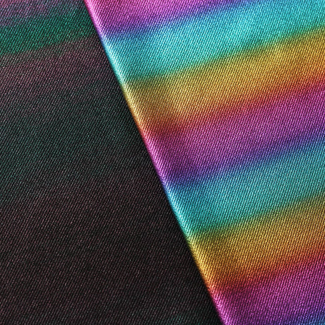 Denim Ombre Foil Polyester Nylon Spandex Fabric - Multi And Dark Denim Ombre, 58/60" Width (1 Yard)