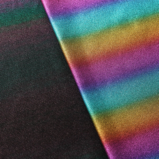 Denim Ombre Foil Polyester Nylon Spandex Fabric - Multi And Dark Denim Ombre, 58/60" Width (1 Yard)