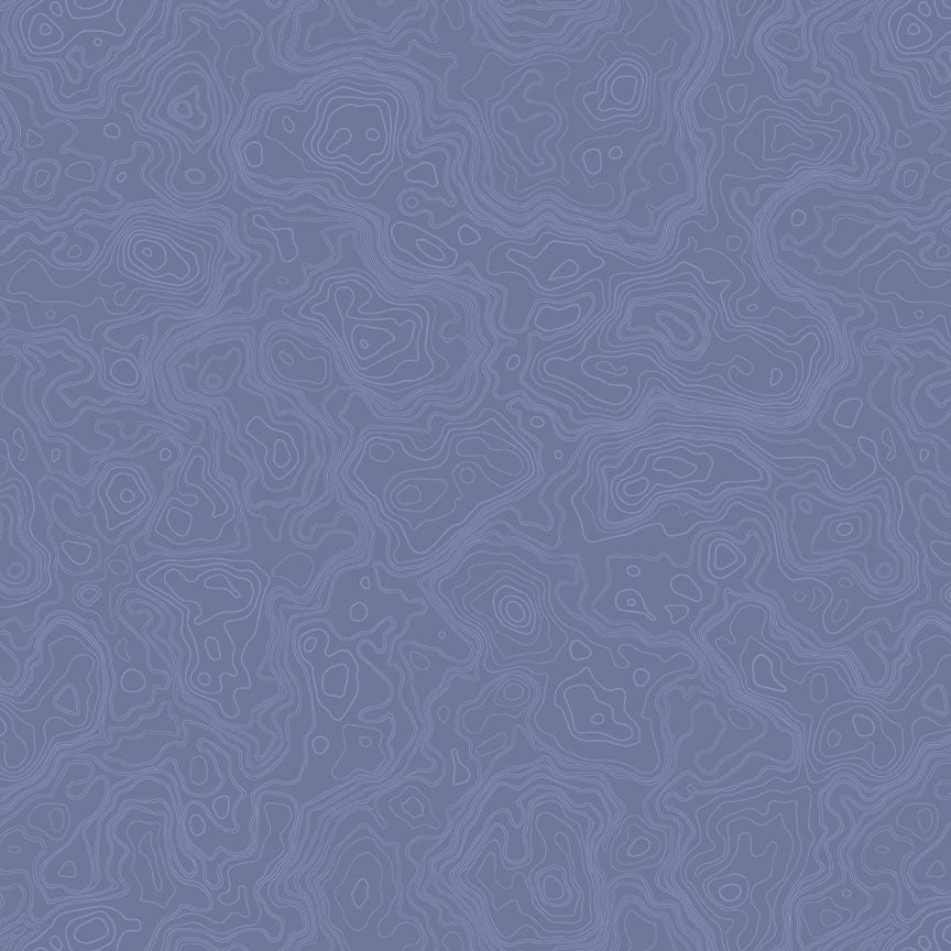 Cotton Print Denim Topography Map Fabric 44/45"
