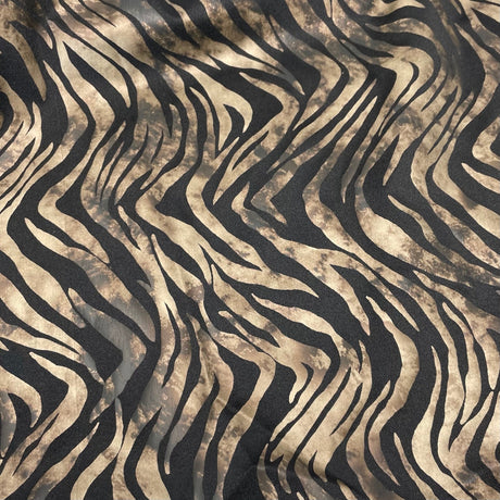 Foil Printed Spandex Zebra Fabric