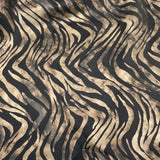 Desert Zebra Nylon Spandex Fabric - Foil Printed Zebra Pattern, 56" Width (1 Yard)