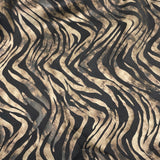 Desert Zebra Nylon Spandex Fabric - Zebra Foil Print, 56" Width (1 Yard)