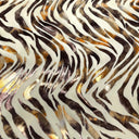 Desert Zebra Nylon Spandex Fabric - Foil Printed Zebra Pattern, 56" Width (1 Yard)