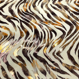 Desert Zebra Nylon Spandex Fabric - Zebra Foil Print, 56" Width (1 Yard)