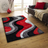 Luxury Shag Viscose Shiny Design Plush Area Rug Carpet - Polyester Shag Rug, Multi Color Pattern, 2" Pile Approx, 7'6" X 10'3" (1 Rug)