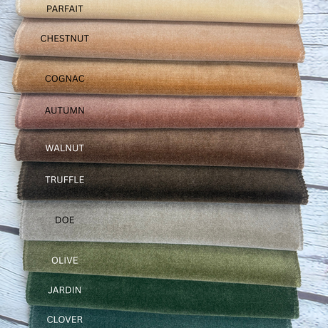 Velvet Upholstery Fabric by the Yard - Deveraux Plain Soft Woven